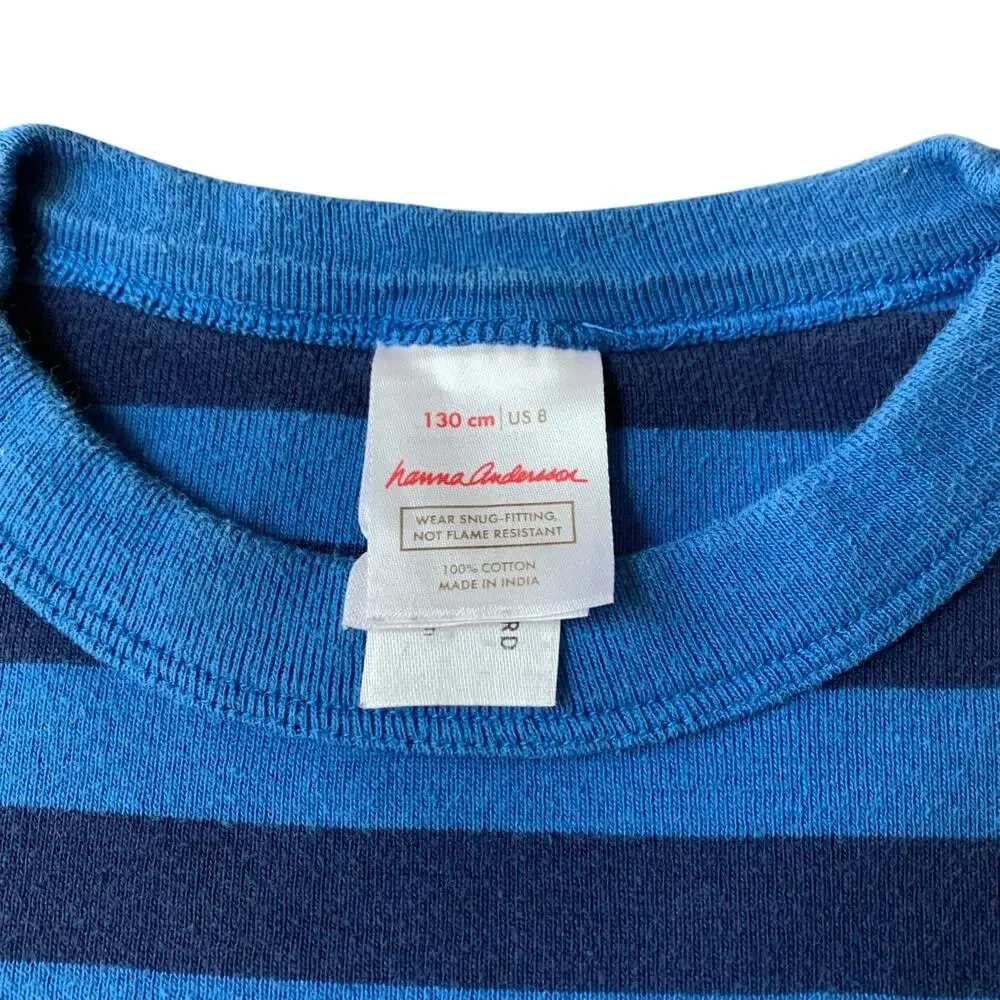 Hanna Andersson Blue Striped Pajamas (made in Peru)